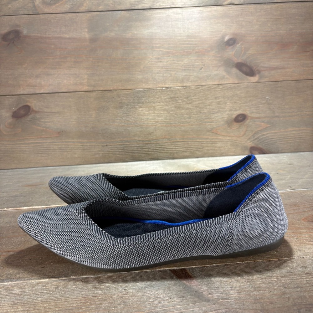 Rothys The Point Womens size 9 shoes Gray Knit Recycled Pointed Toe flats